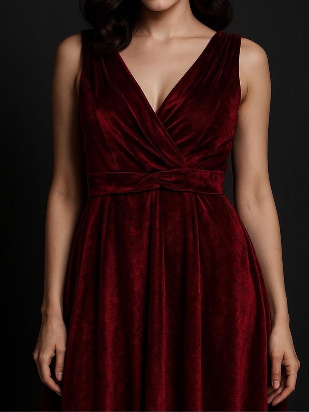 Grace Karin Velour Red Mini Dress Women's SZ XL Holiday Romantic Goth Vampire